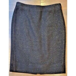 J. Crew No 2 Pencil Black Wool Blend Skirt SZ 6 Career Classy Preppy Holiday